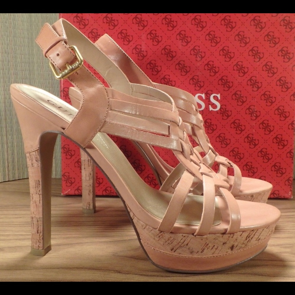 Guess Tarin Natural Leather High Heel Shoes